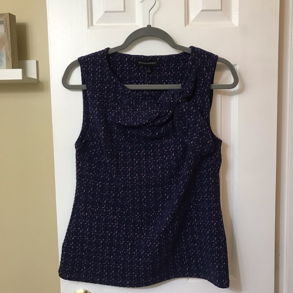 Banana Republic Patterned Bow Top
